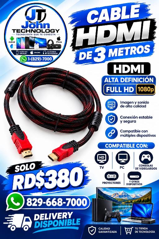  Cable HDMI 3 de metros.  Foto 7323612-1.jpg