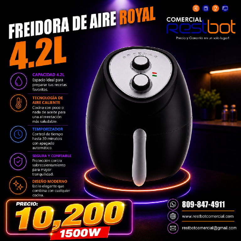 Freidora de aire Royal 4.2 Litros  Foto 7324058-1.jpg