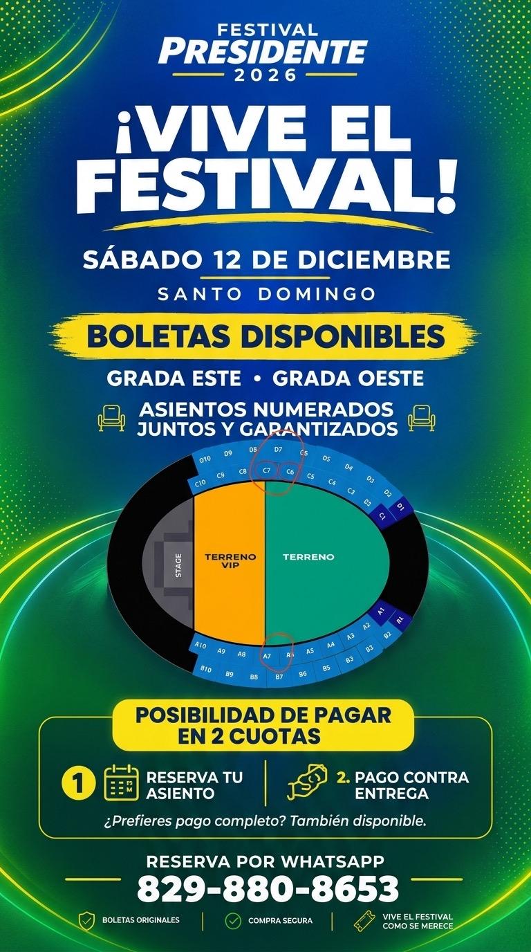 Ticket Entrada Boleta Boleto Festival Presidente 2026 ! Foto 7324071-2.jpg