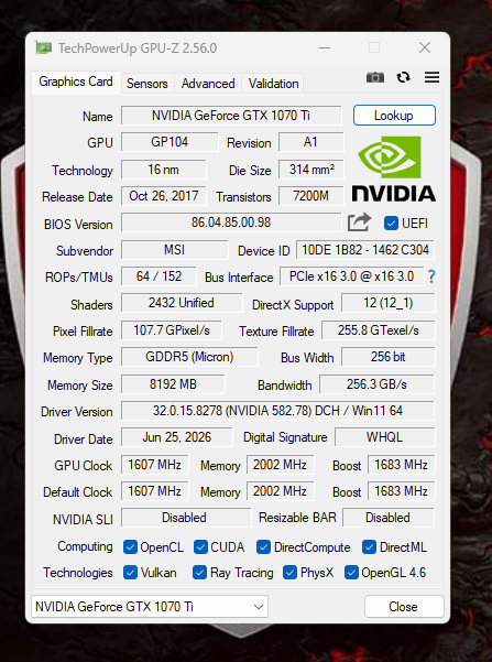Tarjeta de Video MSI GTX 1070 Ti DUKE 8GB 3 Fans Foto 7324100-9.jpg