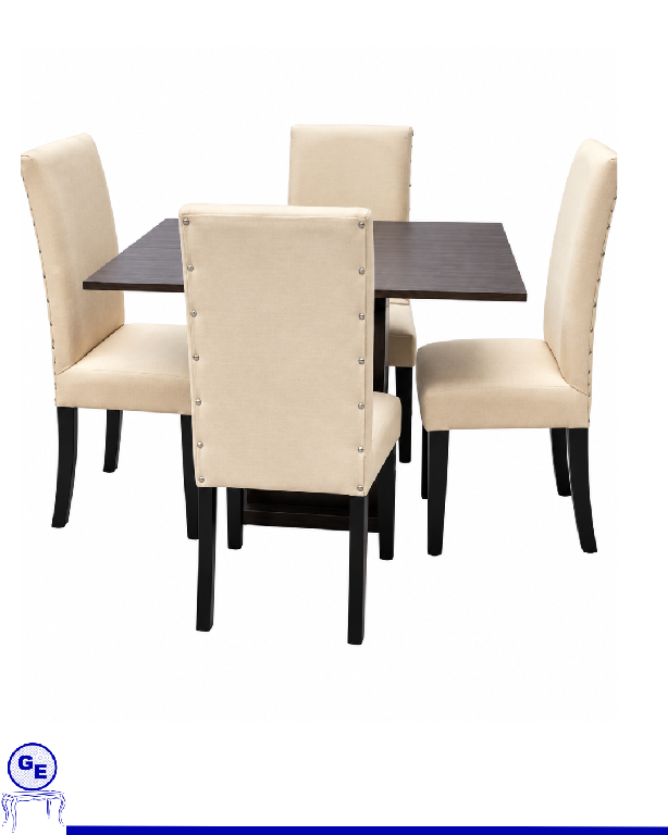 Juego de comedor de 4 sillas color crema con mesa cuadrada  Foto 7324702-1.jpg
