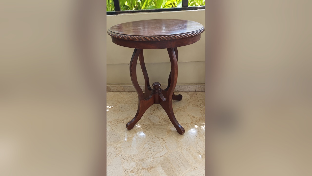 MESA AUXILIAR REDONDA DE CAOBA en Santo Domingo DN Foto 7325058-1.jpg